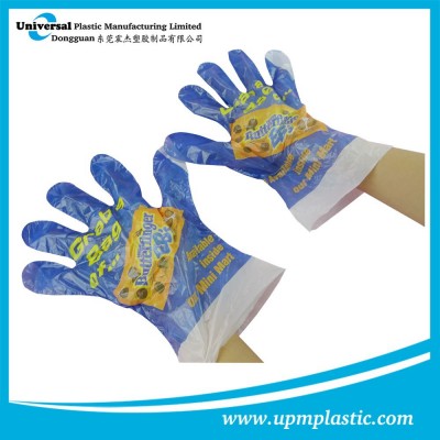 Disposable one time use LDPE plastic gloves for food processing